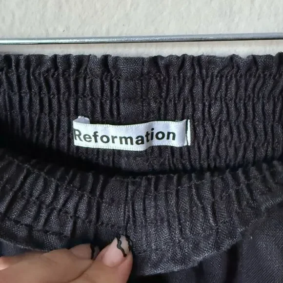 Reformation Nashville Black Shorts Linen Size XS - Picture 7 of 7